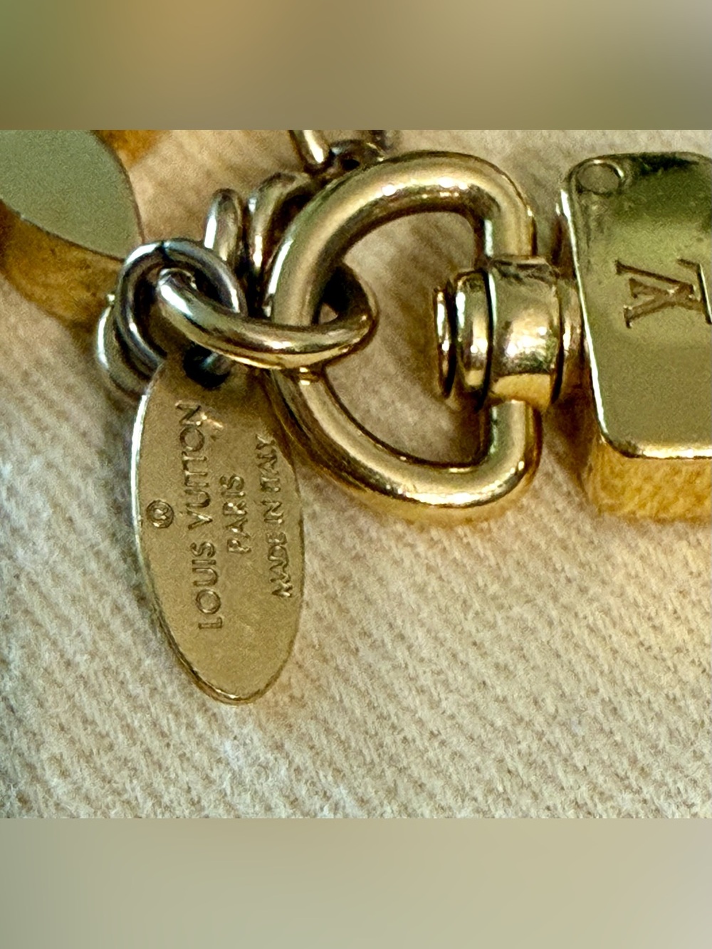 Louis Vuitton Gold-Tone Monogram Flower Key Chain or Bag Charm - Picture 3 of 3